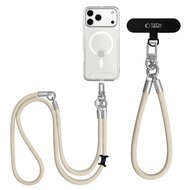 TechProtection Rope draagkoord en polsbandje voor elke telefoon beige / titanium