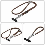 TechProtection Rope Trageschnur und Handgelenkband f&uuml;r jedes Smartphone braun / titanfarben