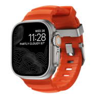 Nomad Rocky Point Apple Watch 49 / 46 /&nbsp;45 mm bandje magma / zilver