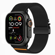 TechProtection Nylon clasp Apple Watch 49 /  46 / 45 / 44 mm bandje zwart