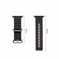 TechProtection Oceaan siliconen Apple Watch Ultra 49 / 46 / 45 / 44 mm bandje zwart / oranje