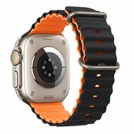 TechProtection Oceaan siliconen Apple Watch Ultra 49 / 46 / 45 / 44 mm bandje zwart / oranje
