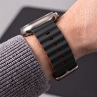 TechProtection Oceaan siliconen Apple Watch Ultra 49 / 46 / 45 / 44 mm bandje zwart / oranje