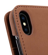 Melkco Leather Wallet iPhone X hoesje Bruin