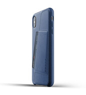 Mujjo Leather Wallet iPhone XS Max hoesje Blauw