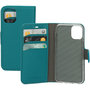 Mobiparts Saffiano Wallet iPhone 12 mini hoesje Turquoise