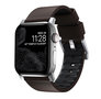 Nomad Active Pro Leather Apple Watch 44 / 42 mm bandje Bruin Zilver