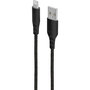 Mobiparts Braided USB-A naar Lightning kabel 1 meter Zwart