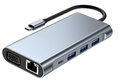 hubie zeven USB-C hub met USB-A, Ethernet, HDMI, VGA en kaartlezer