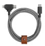 Native Union Belt Duo USB-c naar USB-C &eacute;n Lightning kabel zebra