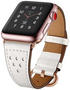 TechProtection Leather Milano Apple Watch 49 / 45 / 44 mm bandje Wit 