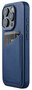 Mujjo Leather Wallet iPhone 15 Pro hoesje blauw