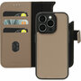 Mobiparts leren 2 in 1 Wallet iPhone 15 Pro Max hoesje taupe