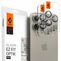 Spigen Optik EZ Fit iPhone 15 Pro / iPhone 15 Pro Max camera beschermer 2 pack titanium