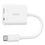 Belkin RockStar USB-C naar 3,5 mm audio en oplaad adapter wit