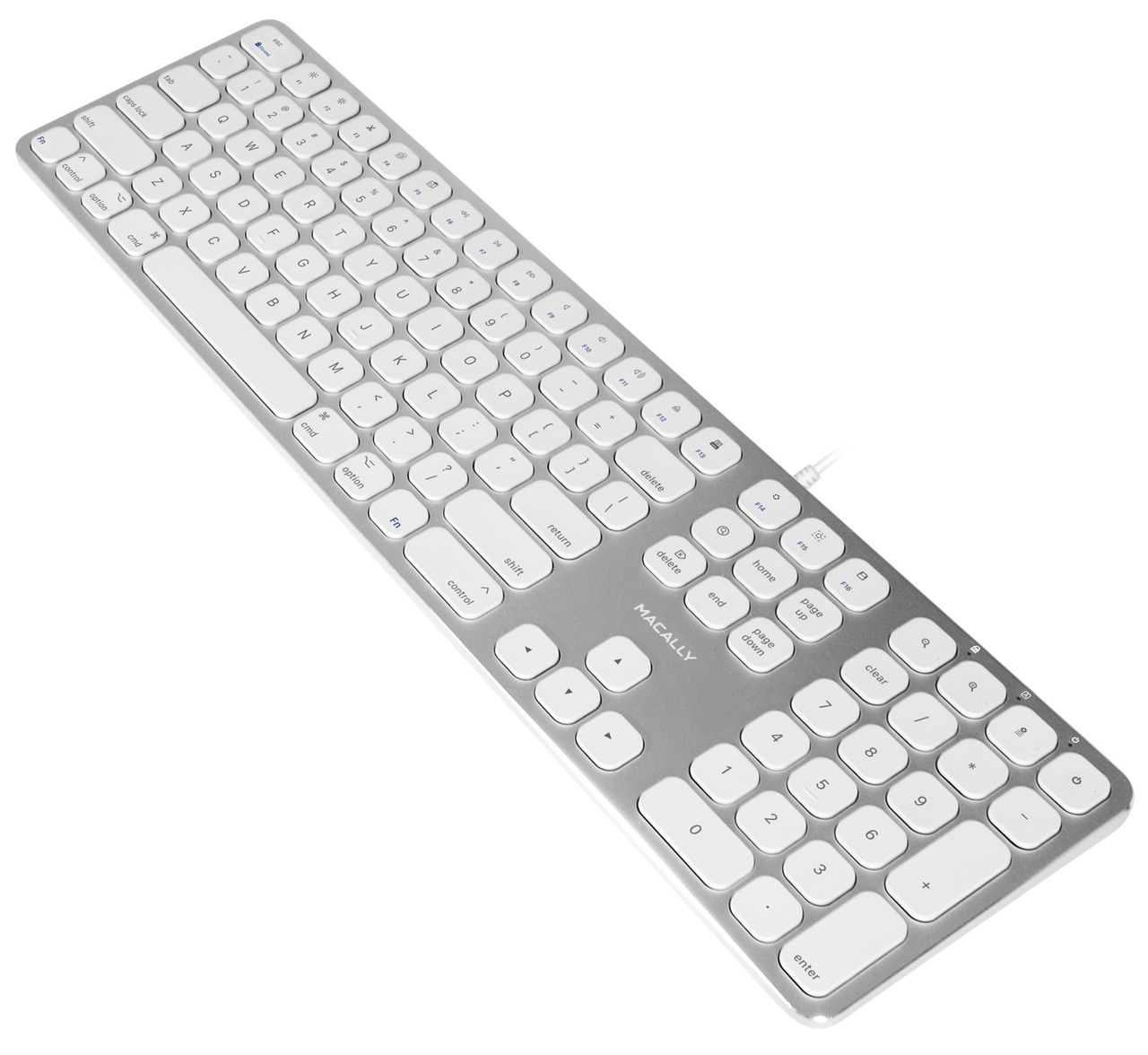 Macally MLUXKEYA bedraad aluminium toetsenbord met USB hub