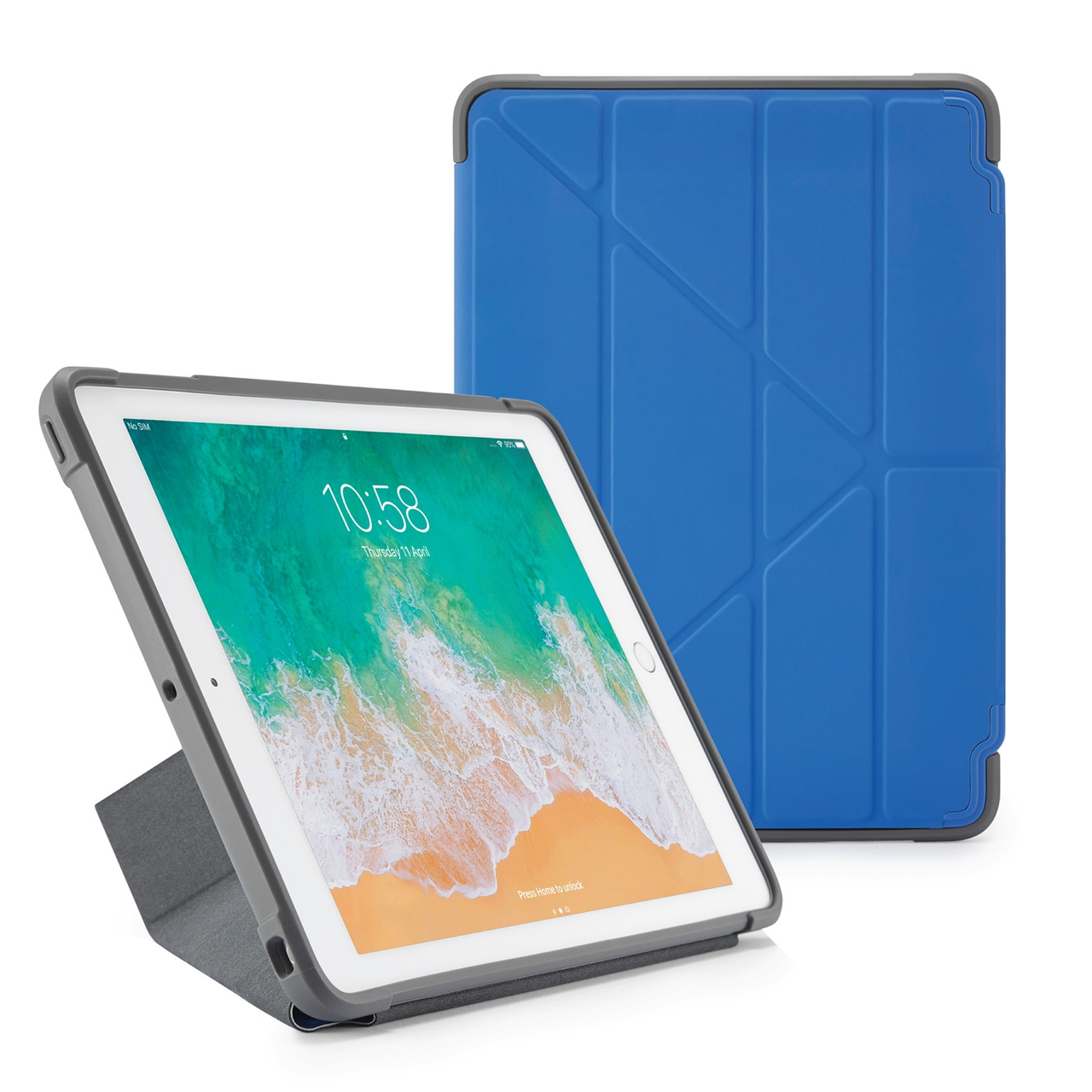 Pipetto Rugged Origami iPad 2018 / 2017 hoesje Blauw