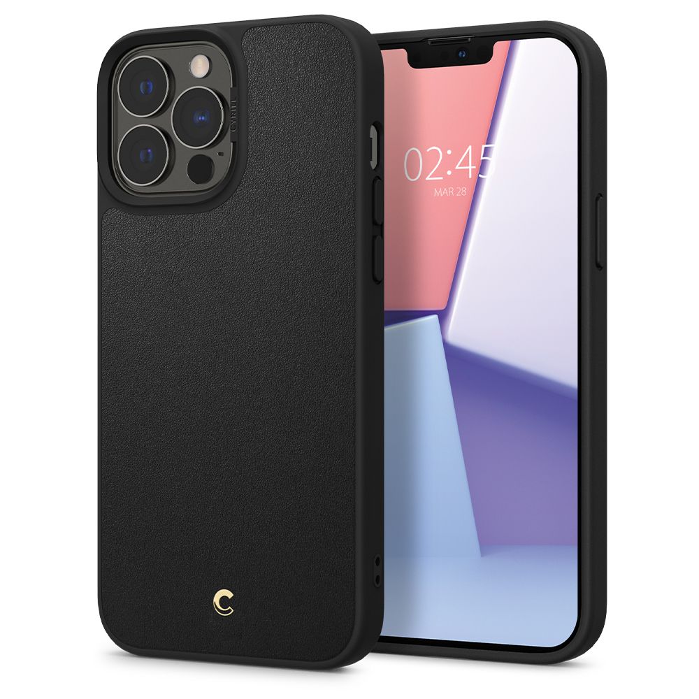 Spigen Ciel Leather iPhone 13 Pro Max hoesje Zwart