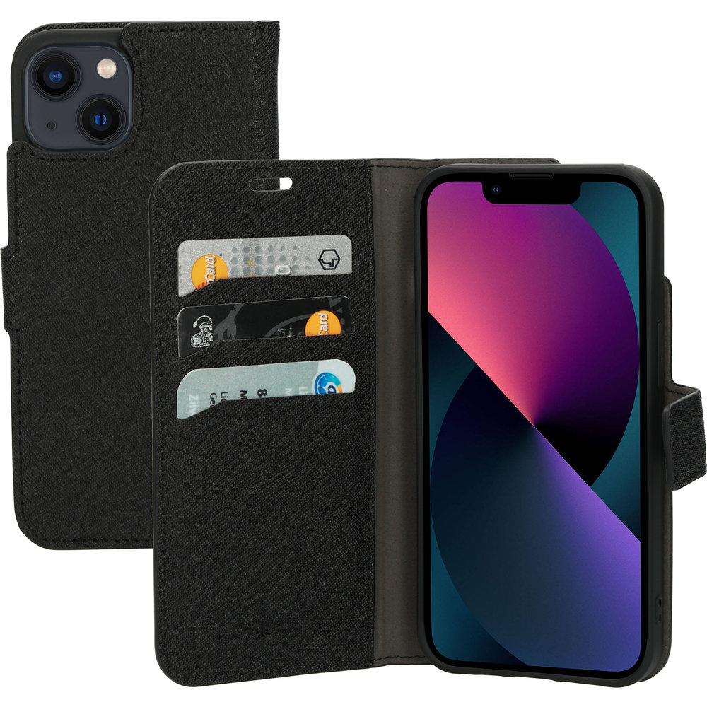 Mobiparts Saffiano Wallet iPhone 13 hoesje Zwart