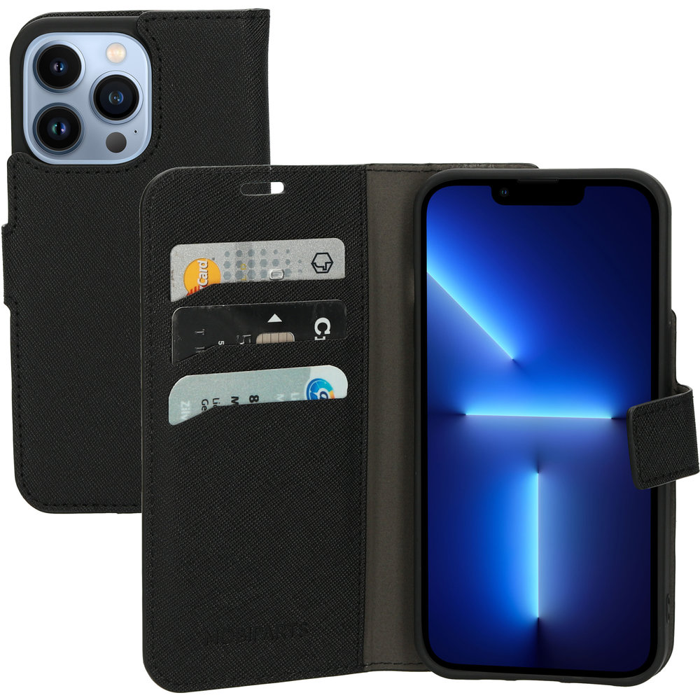 Mobiparts Saffiano Wallet iPhone 13 Pro hoesje Zwart