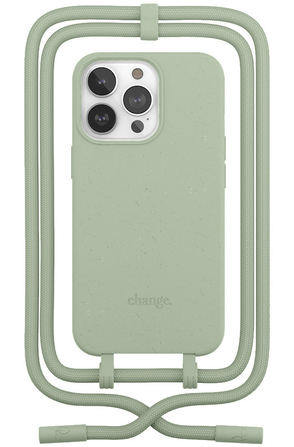 Woodcessories Change iPhone 14 Pro hoesje met koord groen