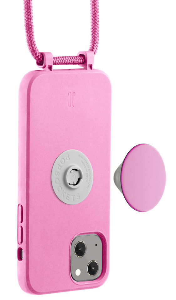 Just Elegance PopGrip 14 Plus hoesje met koord roze -