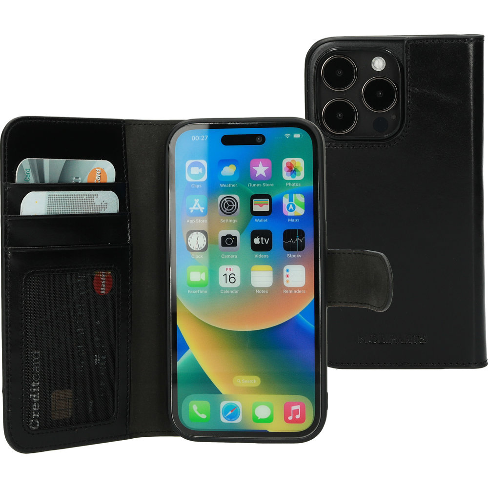 Mobiparts Excellent Wallet iPhone 14 Pro hoesje zwart