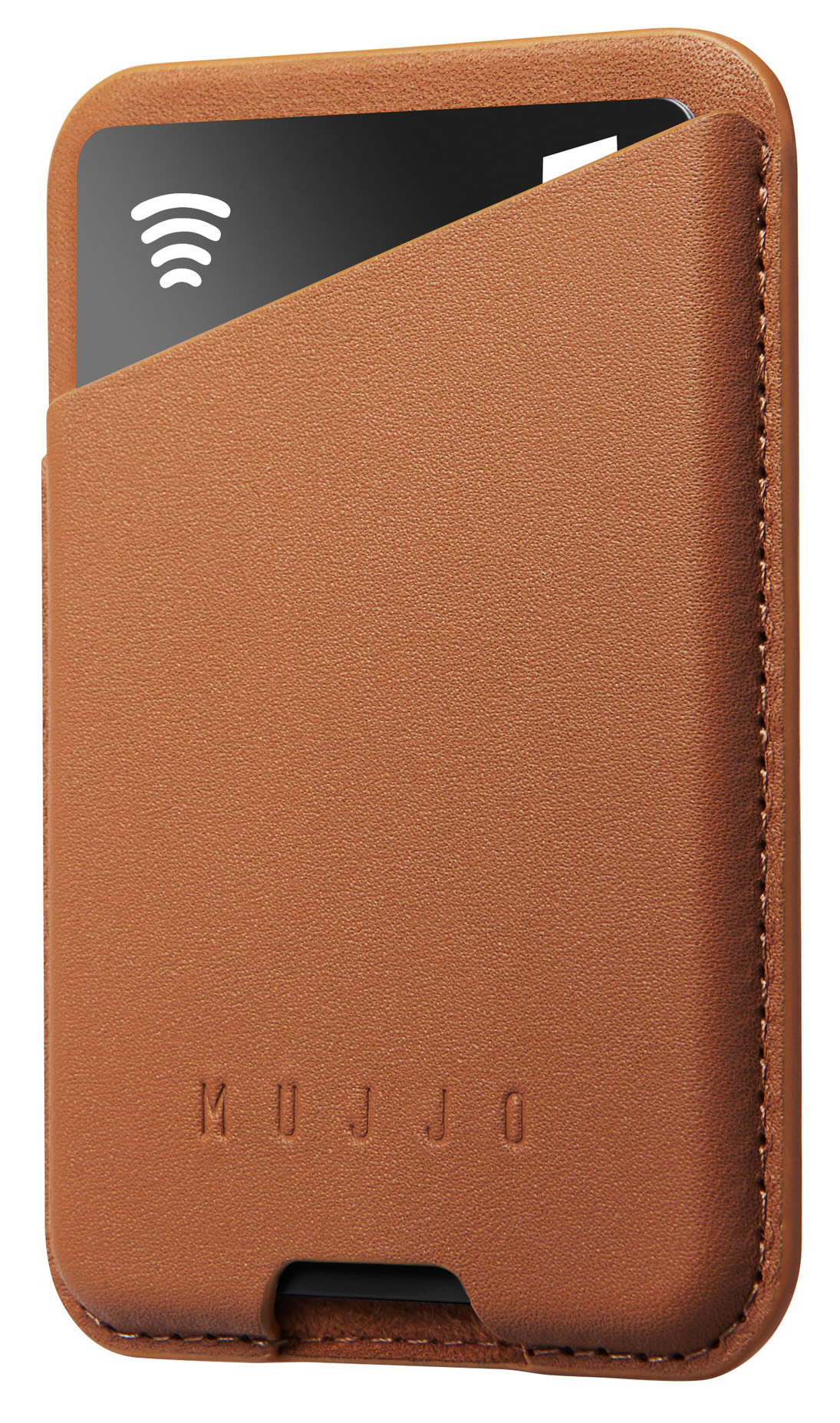 Mujjo leren MagSafe Card Wallet hoesje bruin