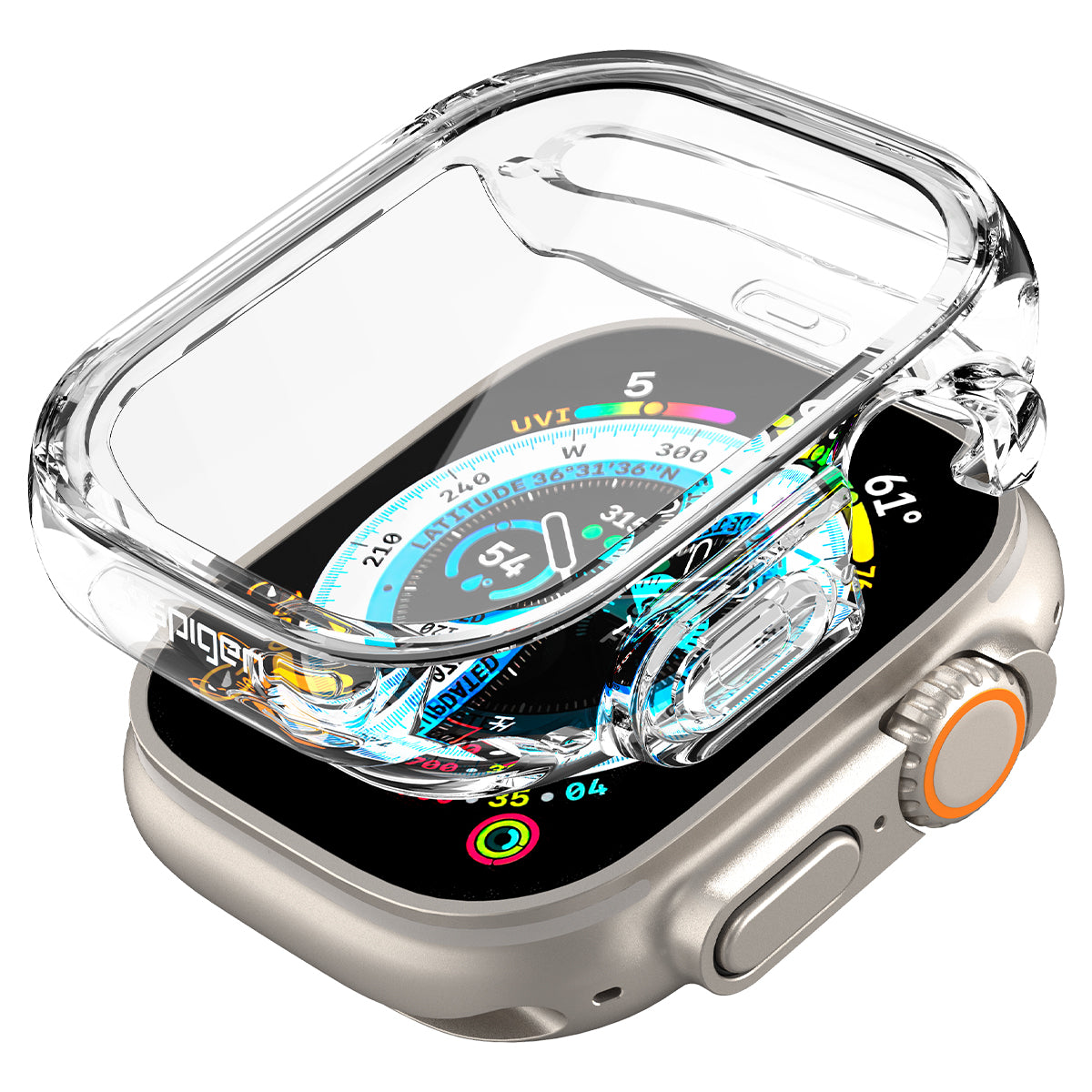 Spigen Ultra Hybrid Apple Watch Ultra 49 mm hoesje transparant Appelhoes