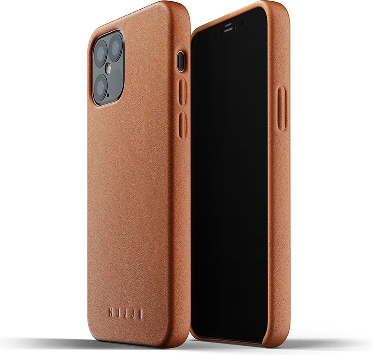 Mujjo Leather case iPhone 12 Pro / iPhone 12 hoesje tan -