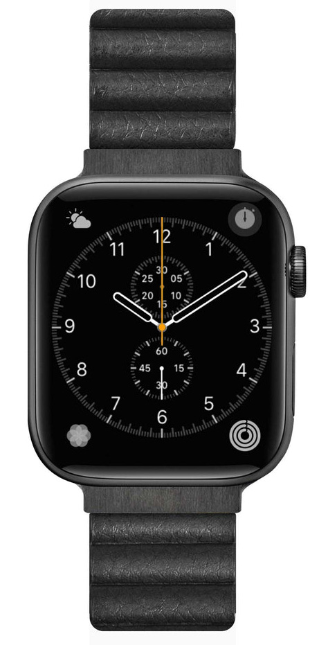 LAUT Novi Luxe leren Apple Watch 49 / 45 / 44 mm bandje zwart