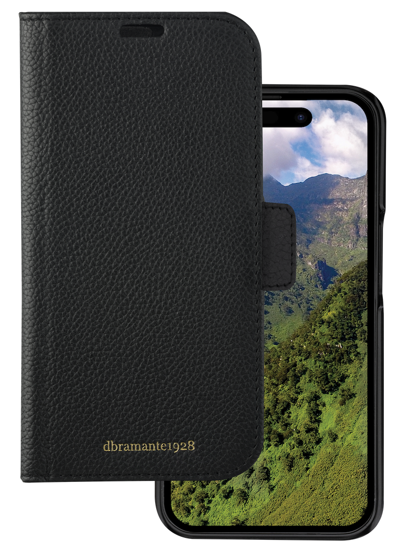 dbramante1928 New York 2 in 1 iPhone 15 Plus wallet hoesje zwart