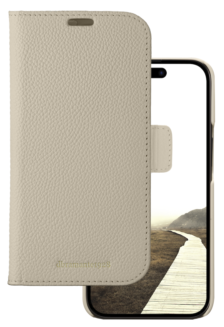 dbramante1928 New York 2 in 1 iPhone 15 Plus wallet hoesje sand