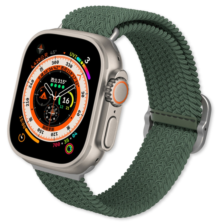 Rhinoshield Braided Apple Watch 49 / 45 / 44 mm bandje Groen