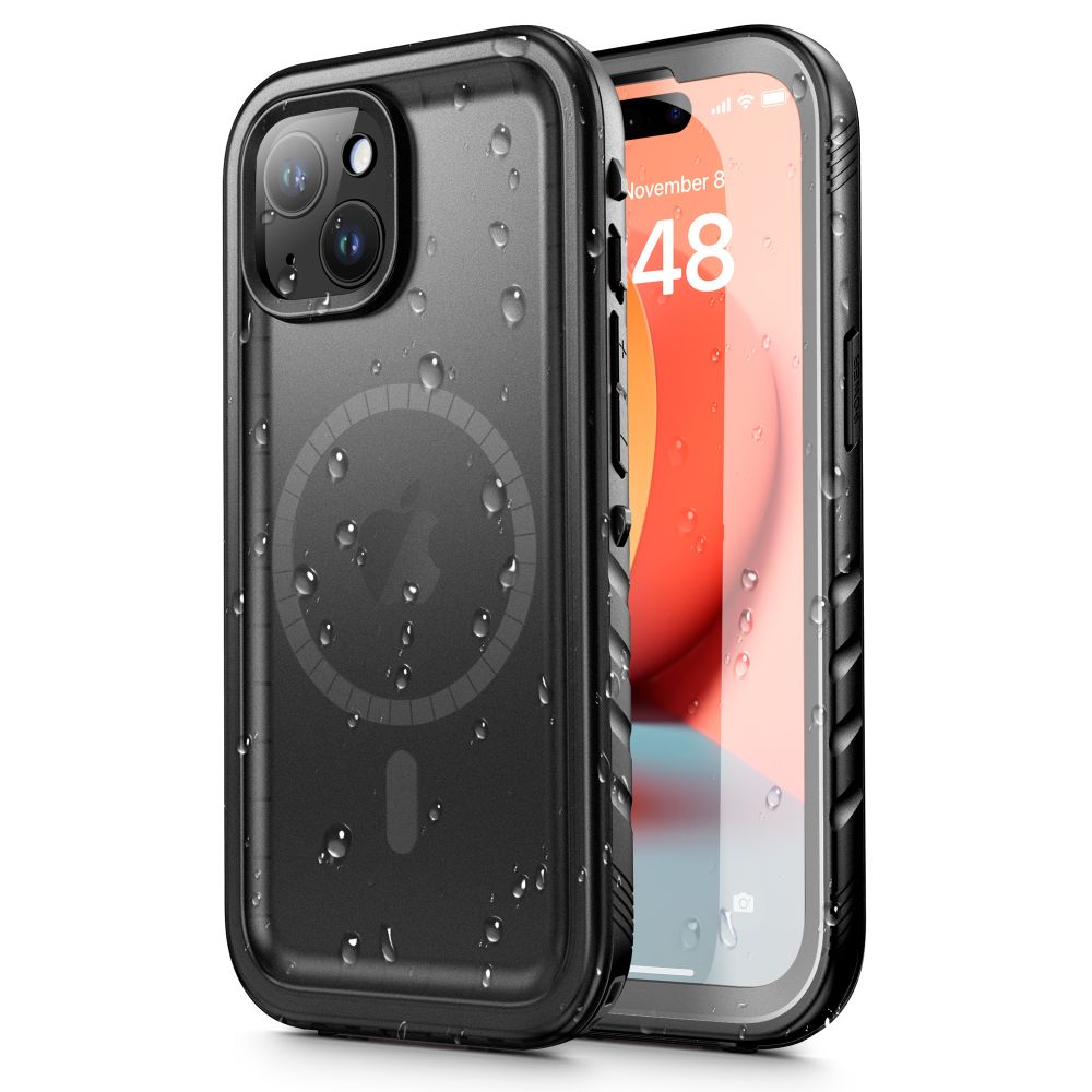 Tech Protection waterdichte iPhone 15 Plus hoesje zwart