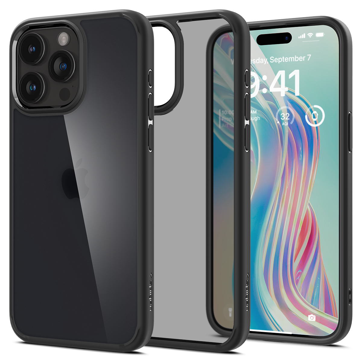 Spigen Ultra Hybrid iPhone 15 Pro Max hoesje frost zwart