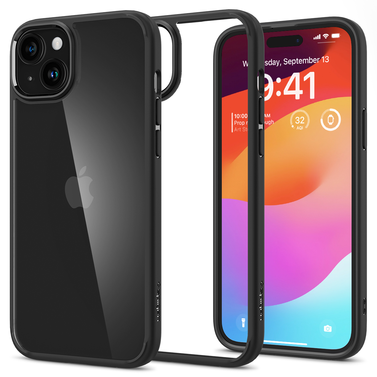 Spigen Ultra Hybrid iPhone 15 hoesje zwart