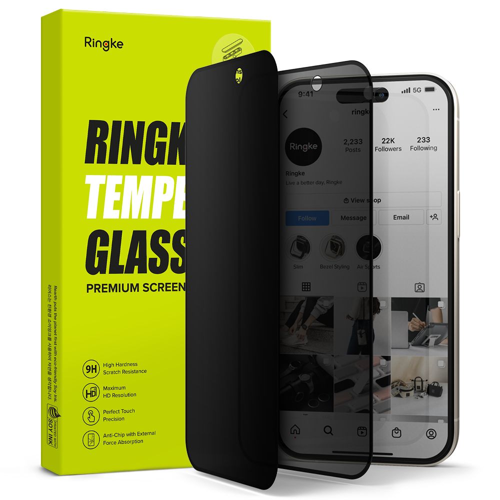 Ringke Privacy iPhone 15 glazen screenprotector
