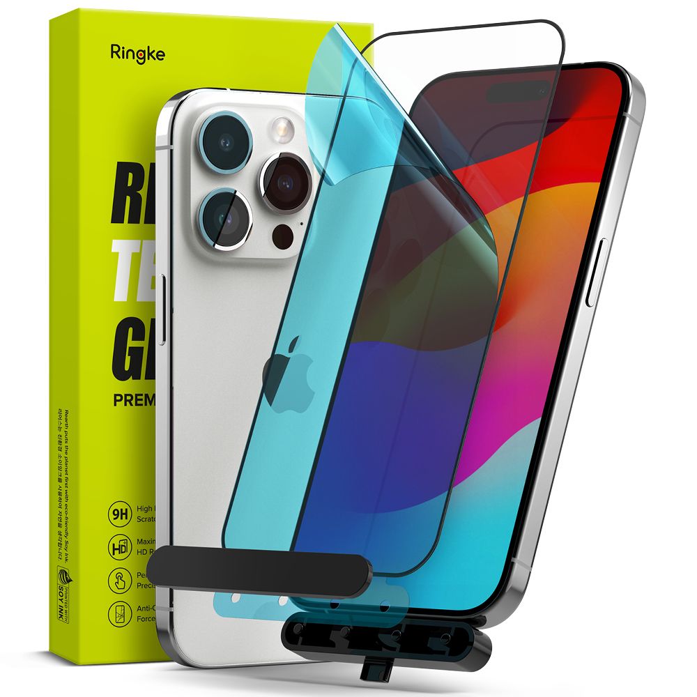 Ringke iPhone 15 Pro glazen screenprotector