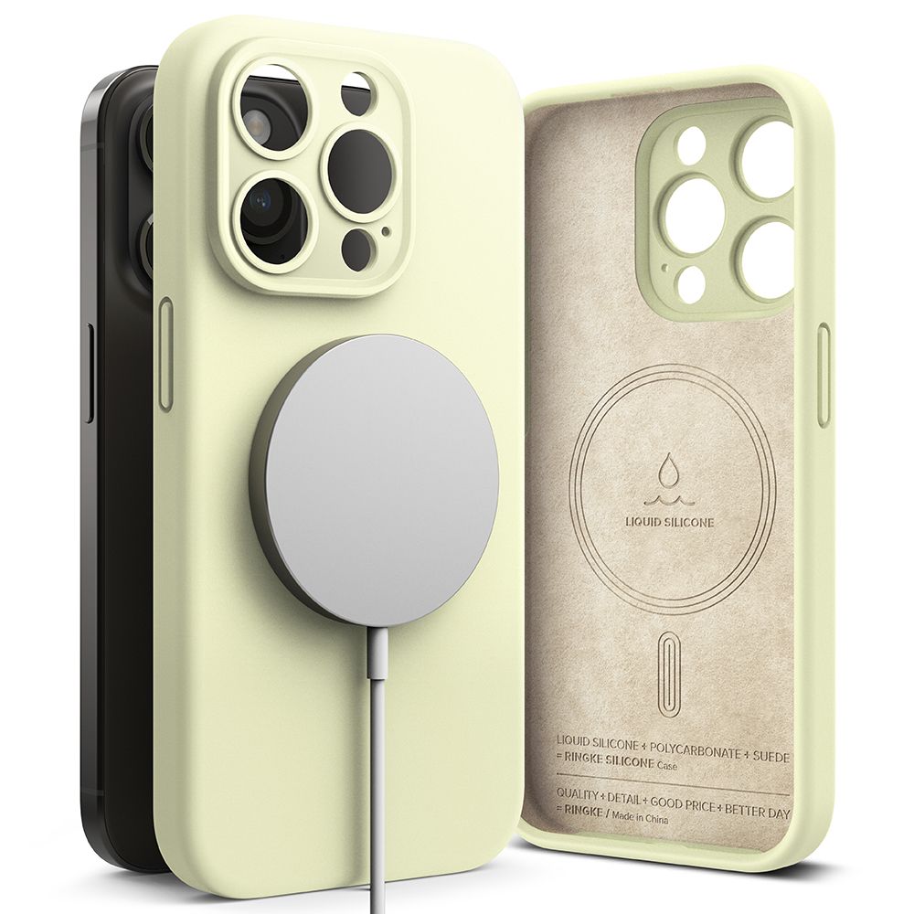 Ringke Silicone MagSafe iPhone 15 Pro Max hoesje geel