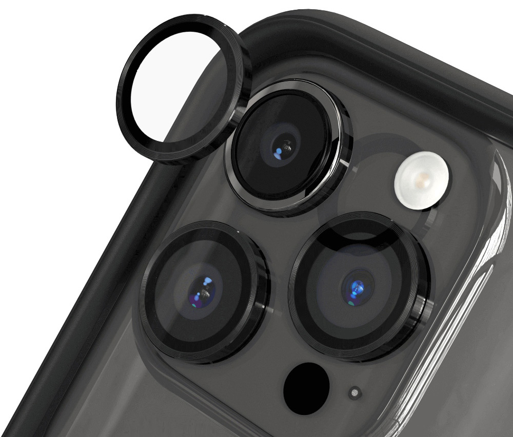 RhinoShield Tempered Glass iPhone 15 Pro / iPhone 15 Pro Max camera beschermer zwart