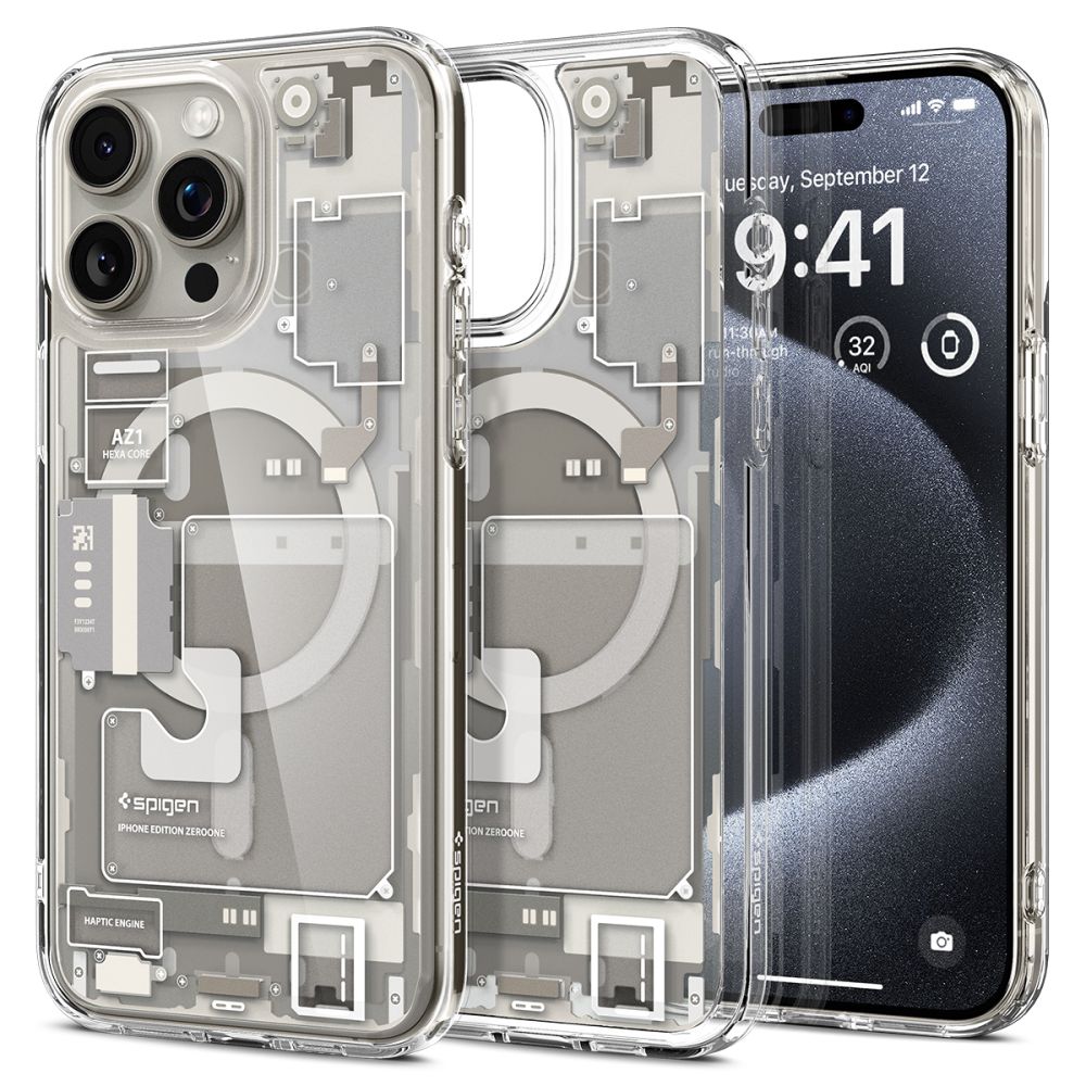 Spigen Ultra Hybrid MagSafe iPhone 15 Pro Max hoesje zero titanium