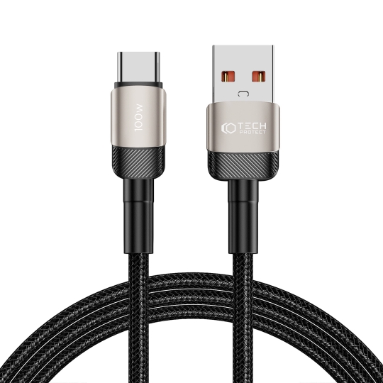 TechProtection EVO USB-C naar USB-A kabel 200 centimeter titanium