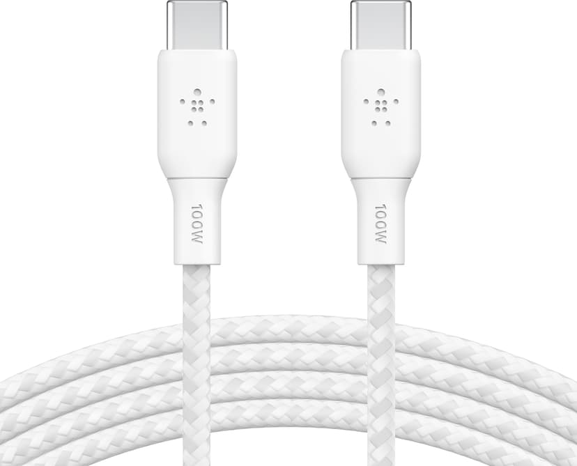 Belkin Braided 100 watt USB-C kabel 2 meter Wit 