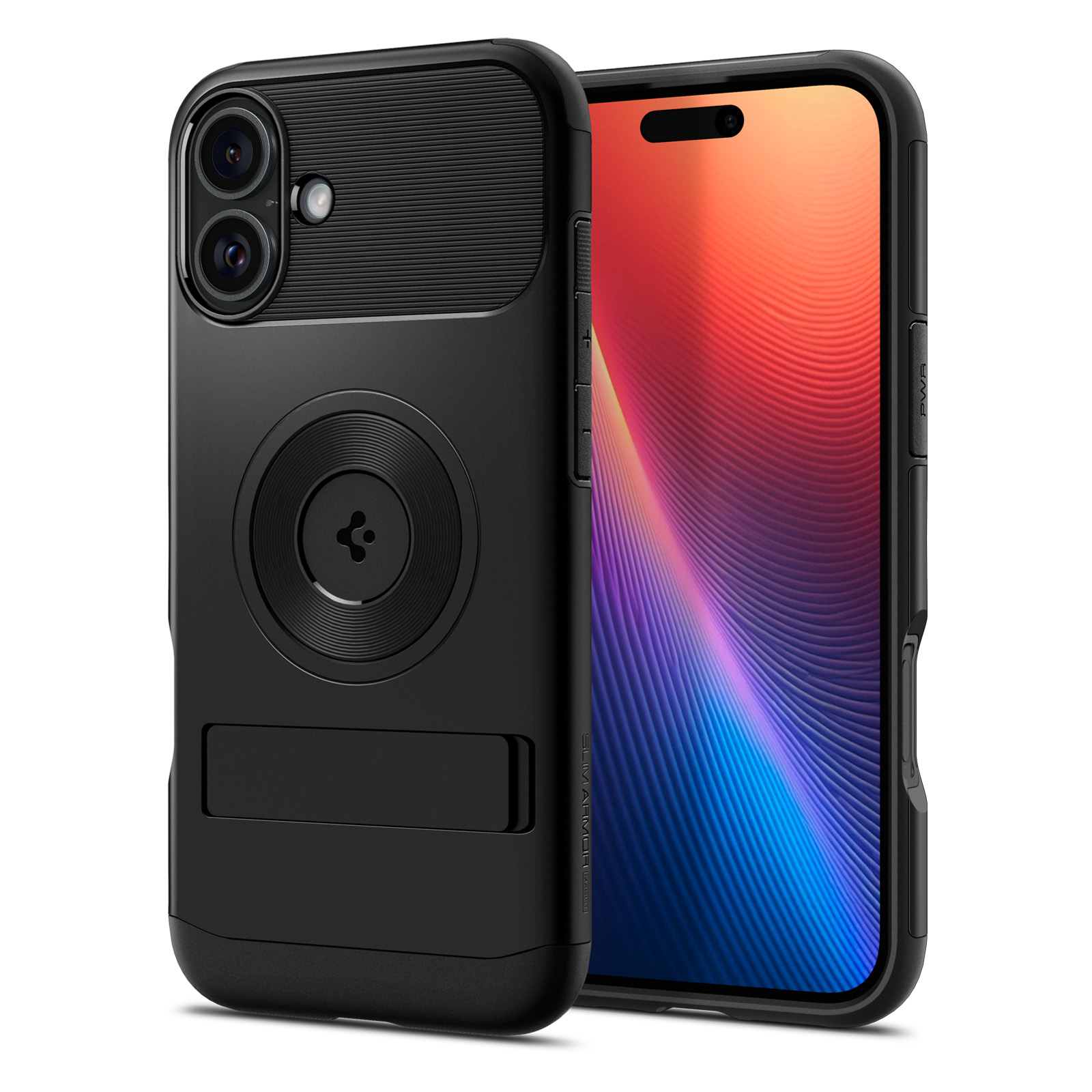 Spigen Rugged Armor MagSafe iPhone 16 hoesje zwart