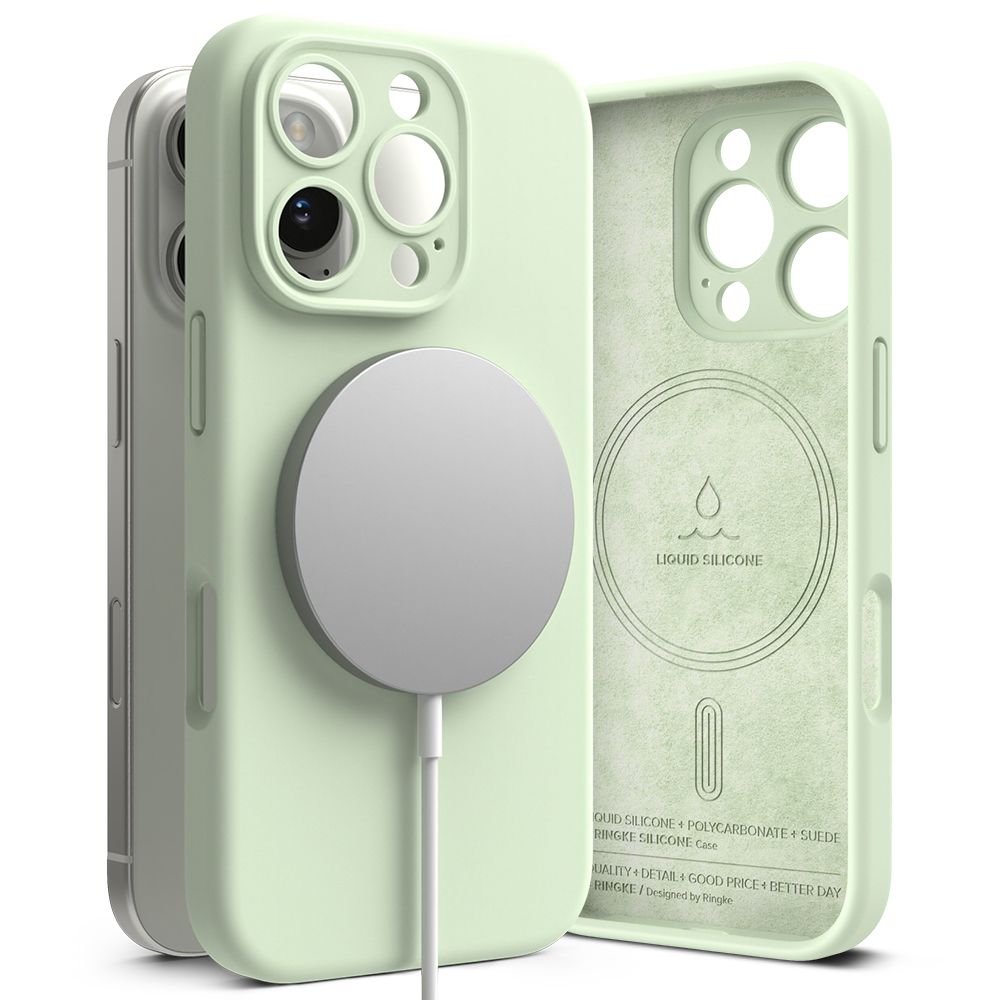 Ringke Silicone MagSafe iPhone 16 Pro Max hoesje mintgroen
