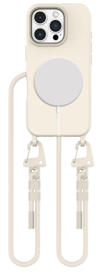 Tech Protection iPhone 16 Pro hoesje met koord beige