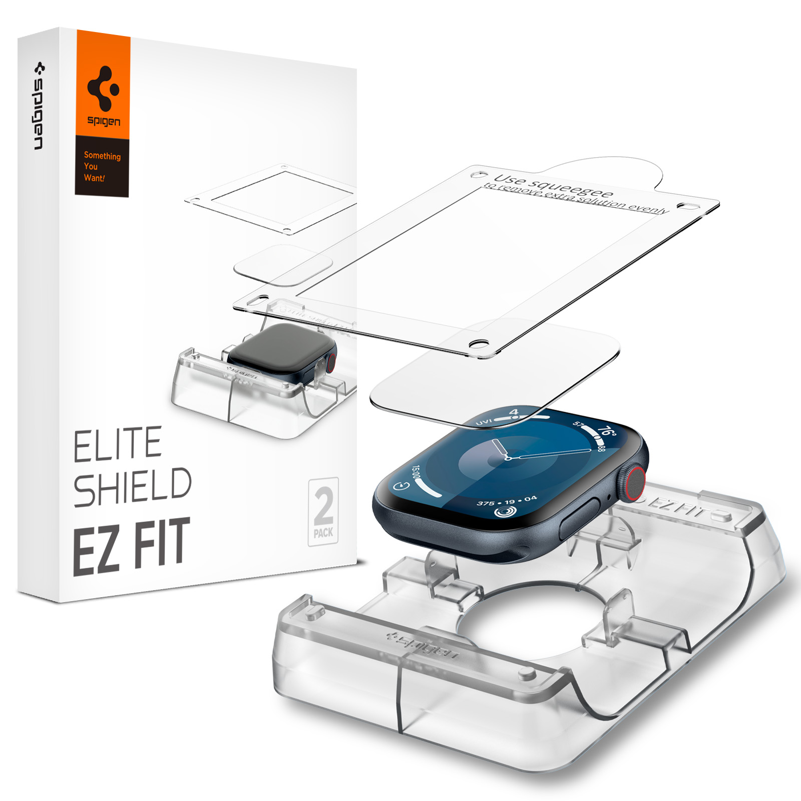 Spigen EZ Fit Apple Watch 10 42 mm screenprotector 2 pack