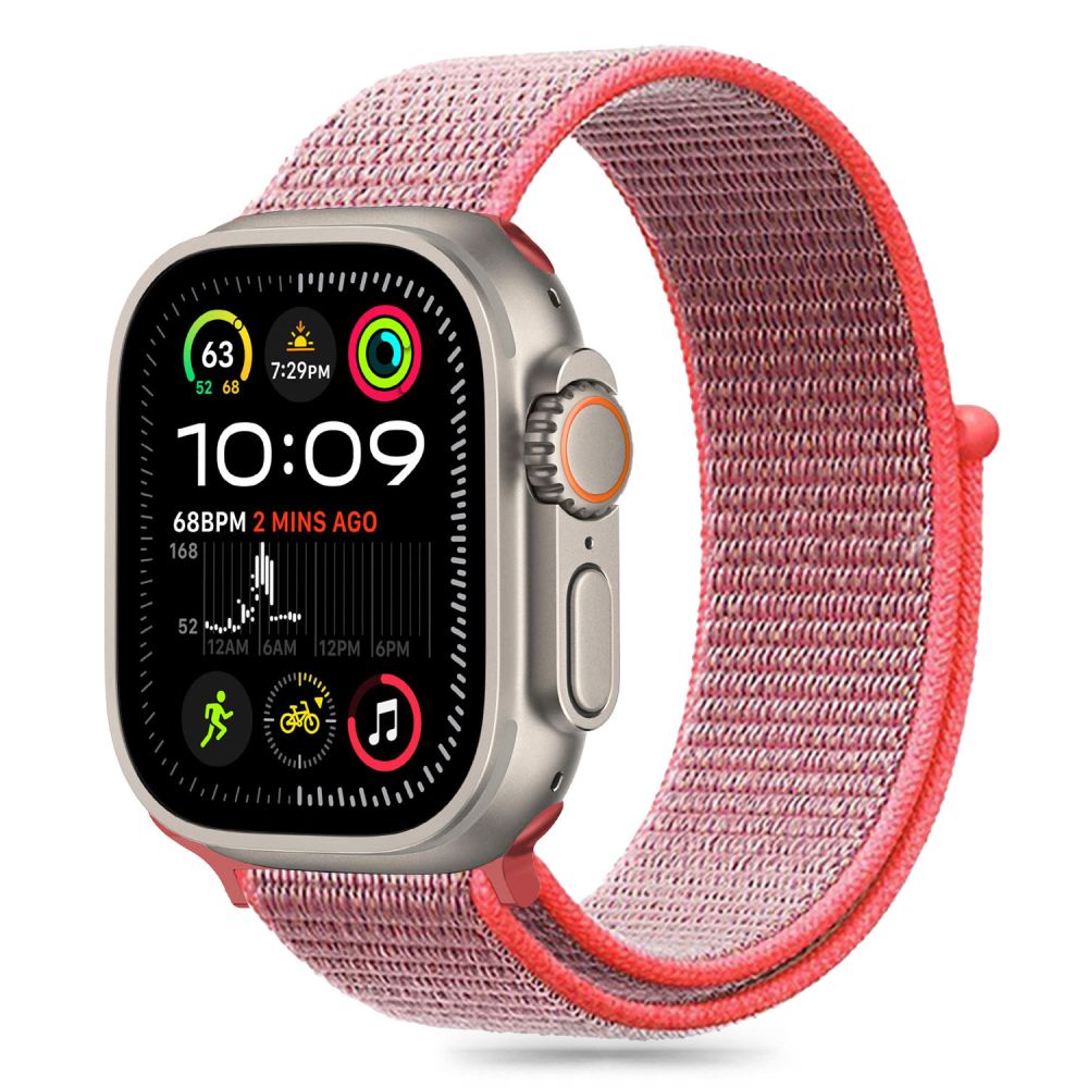 TechProtection Nylon Apple Watch 42 / 41 / 40 mm bandje hot pink