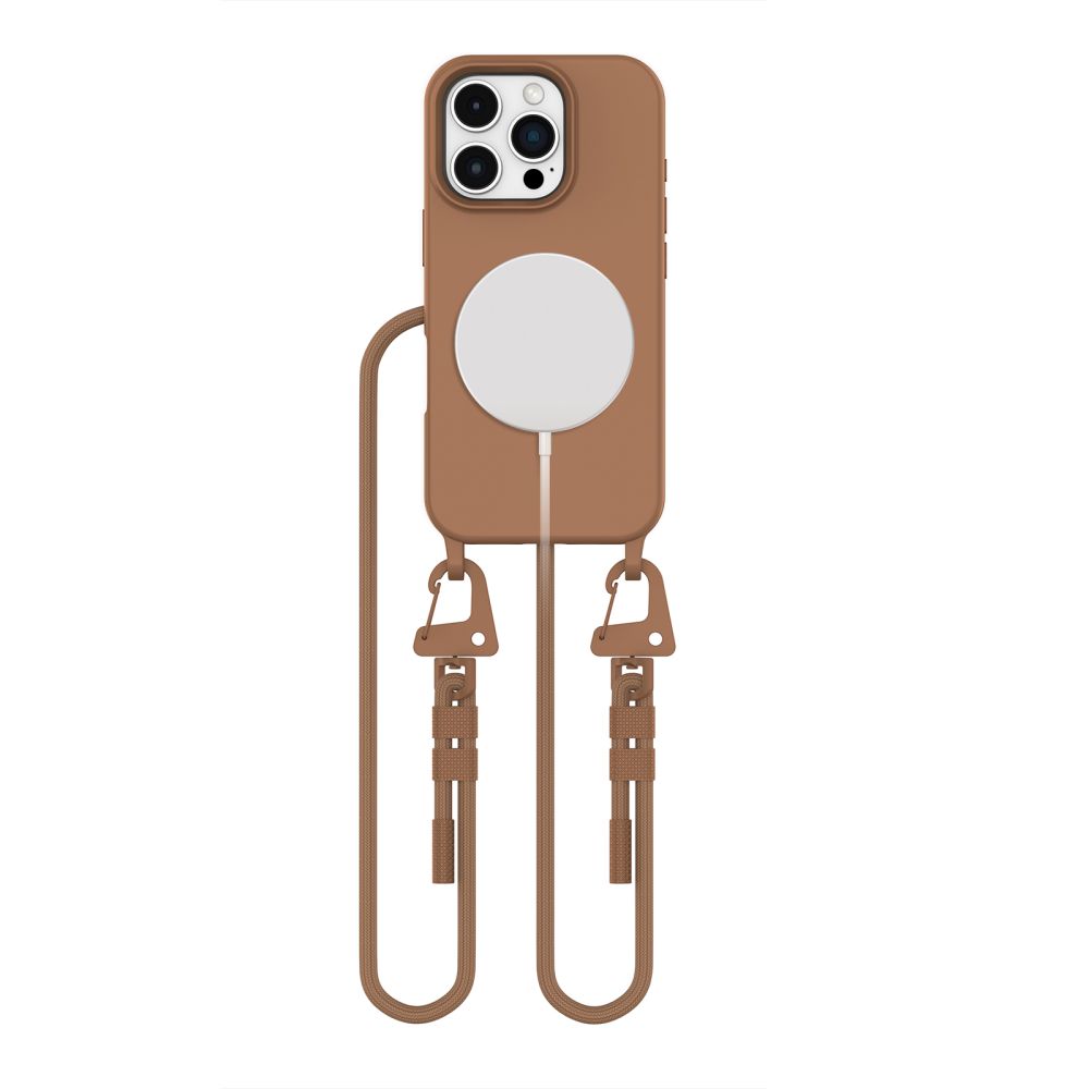 TechProtection iPhone 16 Pro hoesje met koord bruin